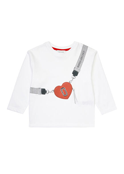 Beyaz Kız Çocuk Uzun Kollu T-shirt