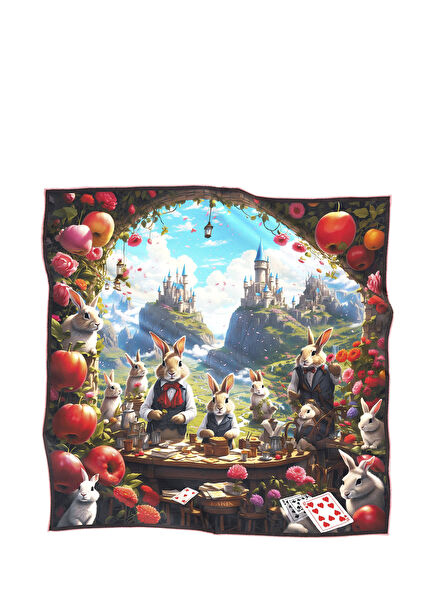 Wonderland Twill İpek Kadın Fular 65 cm