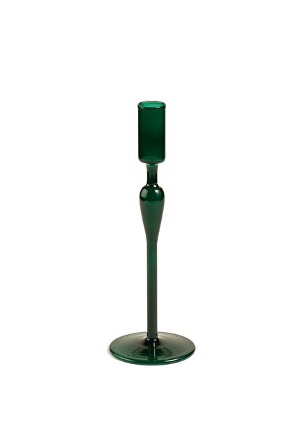 Aravali Green Borosilicate Glass Candlestick