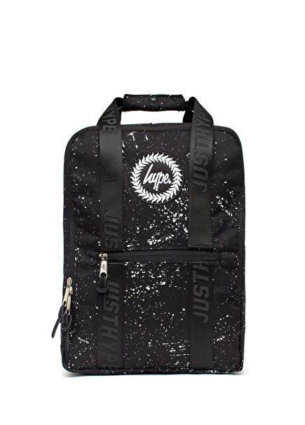 Speckle Boxy Black White Unisex Kids Backpack