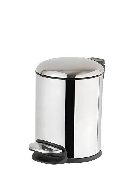 Pedal Shiny Nickel Dustbin 3 Lt / 265x203x203 Mm