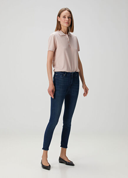Slim Illusion Luxe Koyu Mavi Skinny Jean Pantolon