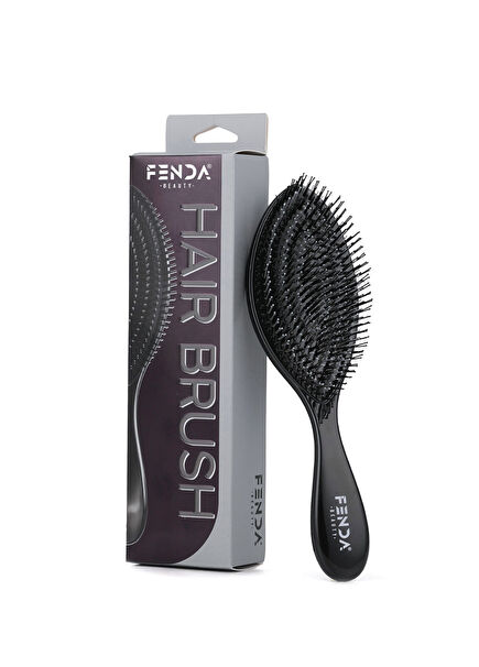 Professional Deep Space Black 4-Pin Spiral Black Hair Brush