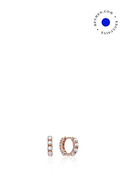 Mini Pearl Loop 14K Rose Gold Women's Earrings