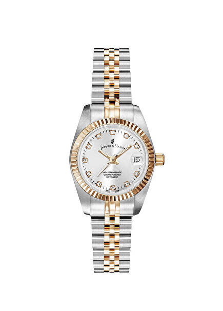 NRO.24 Metallic Grey Rose Gold Women's Wrist Watch