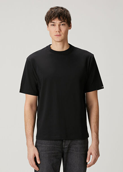 Siyah Organik Pamuk T-shirt
