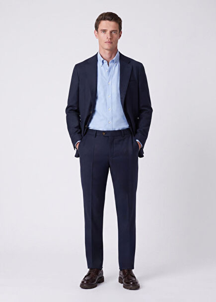 Navy Blue Fine Wool Wool Jacket