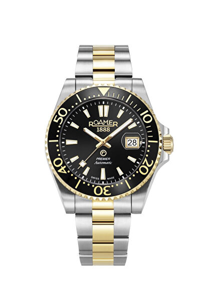 986983-47-85-21 Grey Horse's Yellow Steel Men's Wristwatch