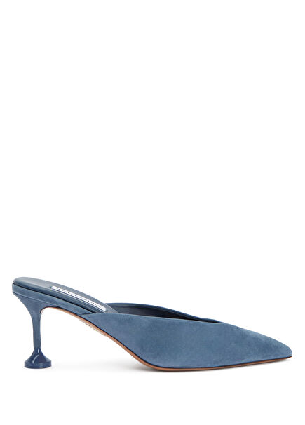 Bisous Blue Women's Leather Slippers