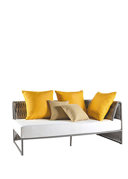 Gri Sağ Köşe Modül Bahçe Koltuğu