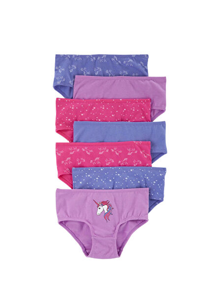 Patterned Girl's 7-Piece Panty Set