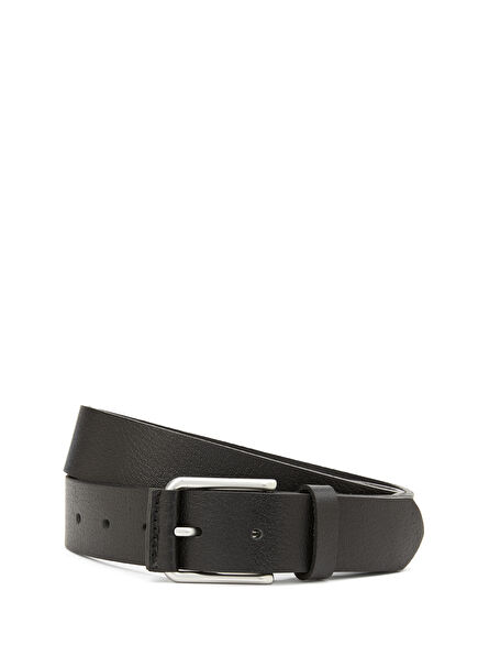 Black Men's Leather Belt