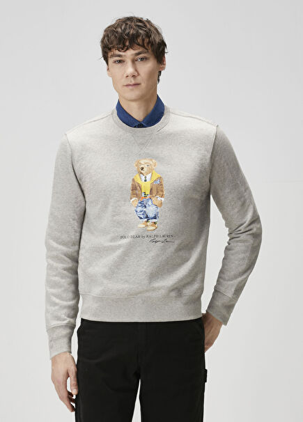 Grey Logo Printed Sweatshirt