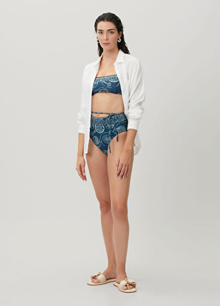 Lucky Mavi Desenli Bikini Altı