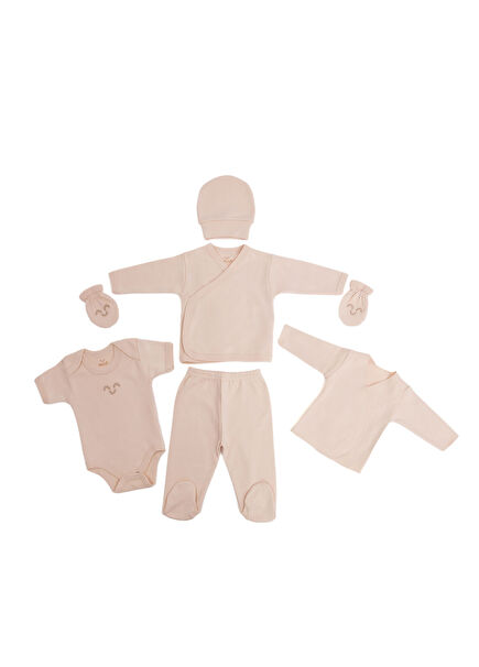 Bej Pamuklu 8'li Yenidoğan Hastane Çıkışı Seti