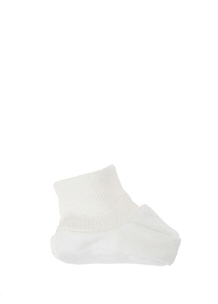 White Organic Cotton Unisex Baby Booties