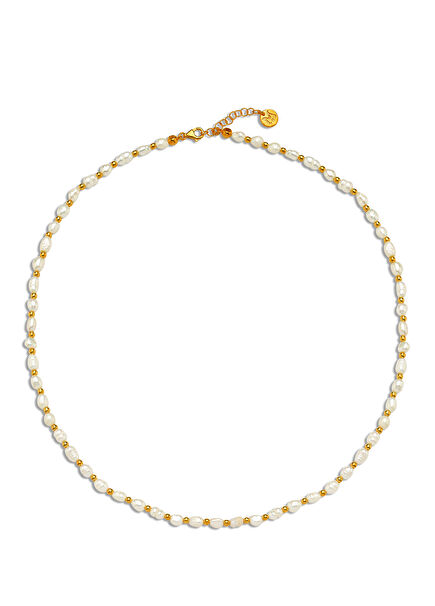 Seed Pearl Beaded Women's Gold Plated Necklace