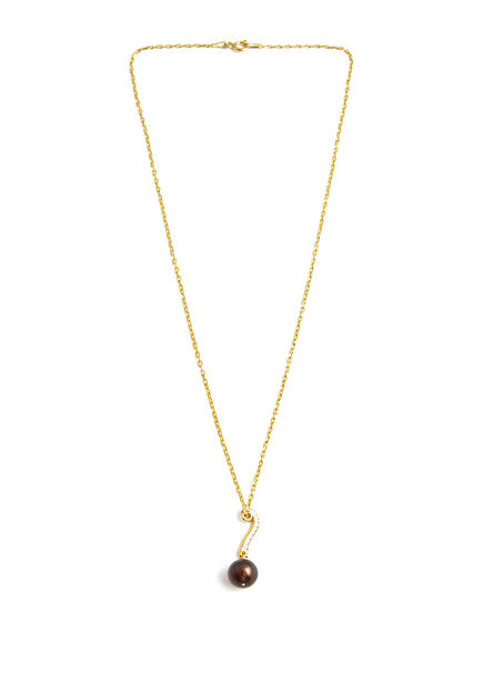 Mocha İnci 18 Ayar Altın Kaplama Kadın Kolye