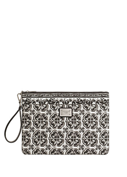 Geometrik Desenli Erkek El Portföyü