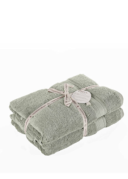 Warm Sage %100 Mısır Pamuğu 2'li Banyo Havlusu Seti 