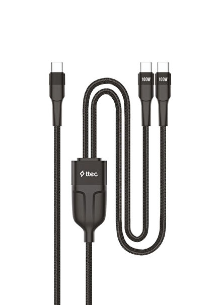 AlumiCable Duo USB-C – 2* USB-C 100W Hızlı Şarj Kablosu 2DK55S
