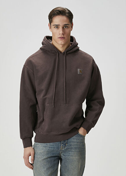 Kahverengi Kapüşonlu Sweatshirt