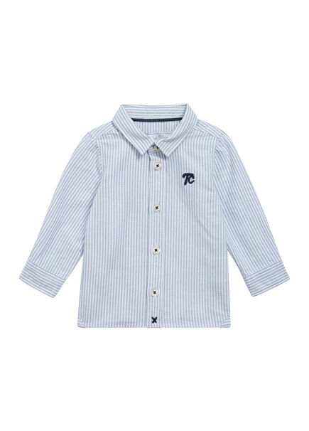 Light Blue Striped Long Sleeve Baby Boy Shirt