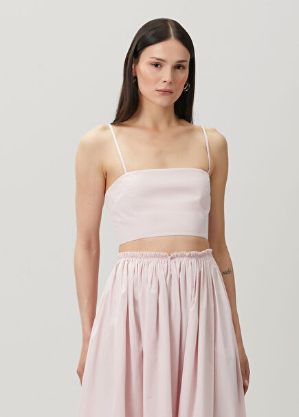 Pembe Crop Bluz