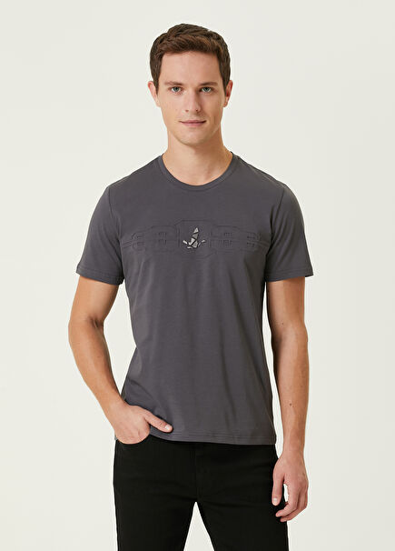 Anthracite Artwork Logo Detailed T-Shirt