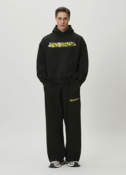 Black Logo Print Sweatpants