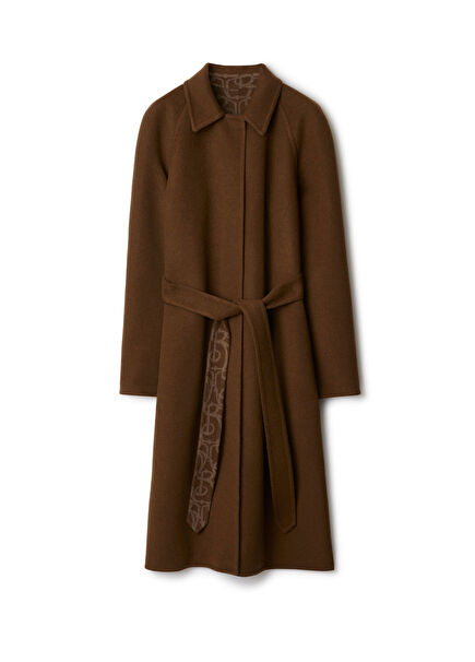 Giu Brown Wool Cashmere Women's Coat