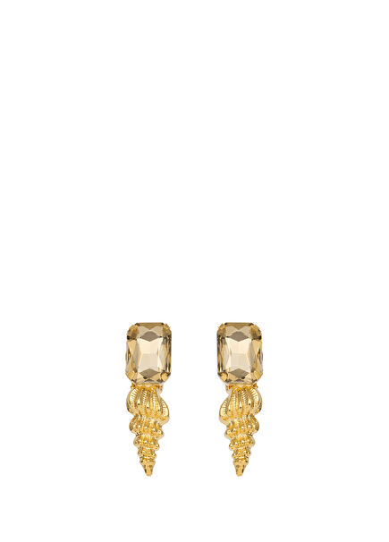 Conch Shell Altın Kaplama Kadın Küpe