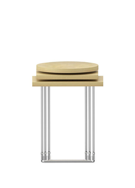 Bremen Anigre Laminate Set of 3 Brown Wood with Chromed Legs