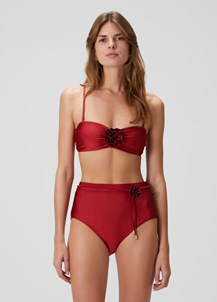 Cascadian Flower Kırmızı Bikini Üstü