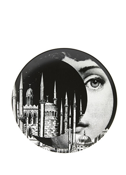 N 406 Yüz Baskılı Porselen Dekoratif Tabak