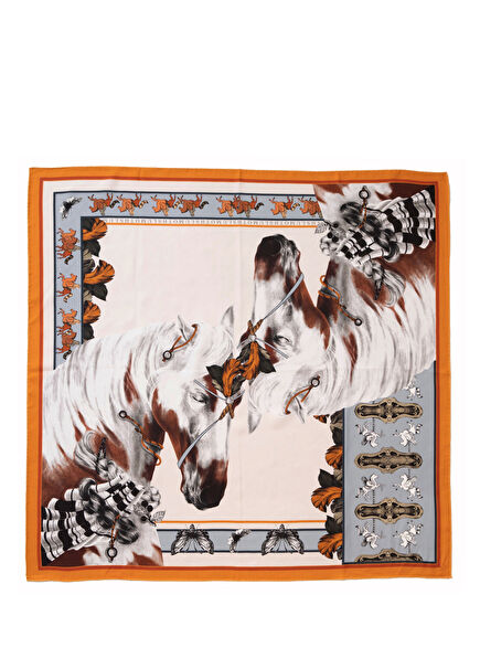 Free Spirit Vahşi Atlar & Kelebekler İpek Twill Kadın Eşarp