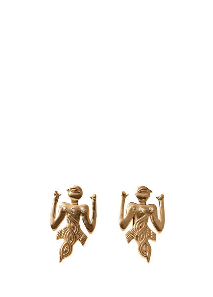 Birdman Screw-On Gold Earrings