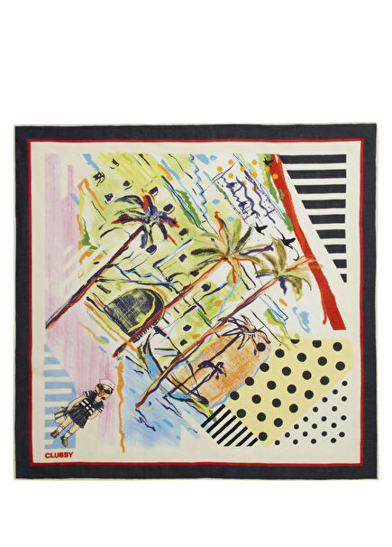 Black Cool Clubby Women's Linen Shawl