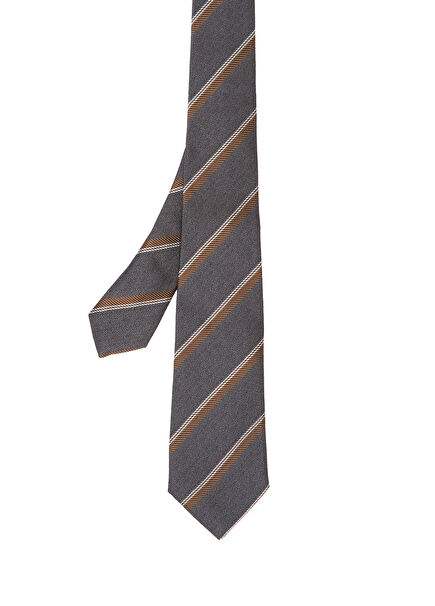 Grey Big Striped Tie