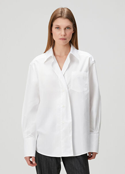 White Asymmetrical Shirt