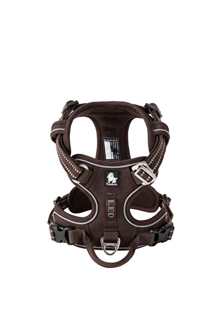 Alüminyum D-Halkalı Kahverengi Köpek Göğüs Tasması