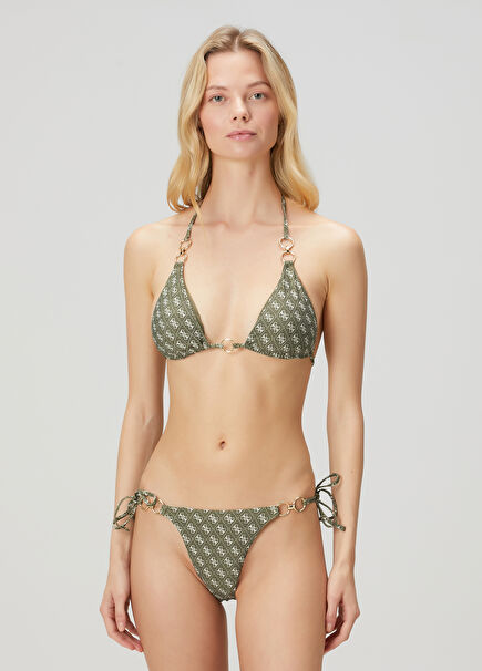Yeşil Logolu Üçgen Bikini Takımı