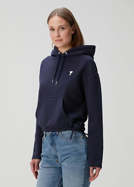 Lacivert Kapüşonlu Sweatshirt