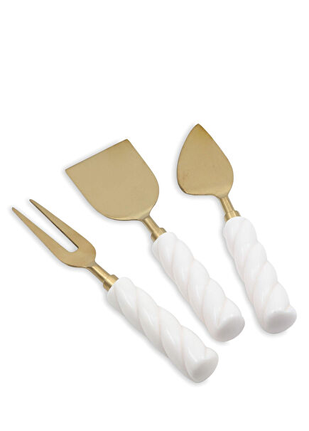 Column Seramik Saplı Çelik 3'lü Peynir Servis Takımı