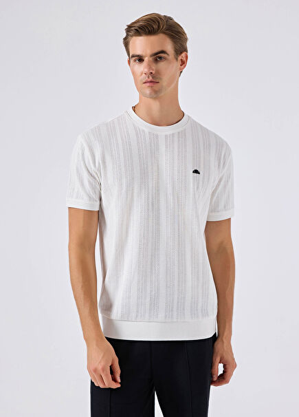 Off White Knitwear Short Sleeve Men's T-shirt 6SM5057-OF