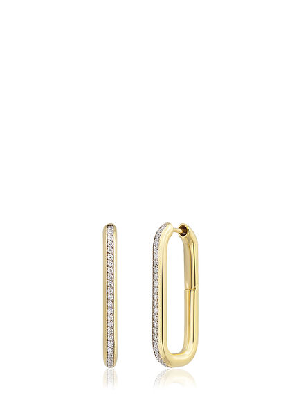 Oval Women's Gold Hoop Earrings