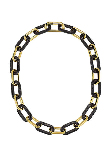 Empreinte Animale 12 Yellow & Black 18 Ayar Altın Kaplama Zincir Kristal Kadın Kolye