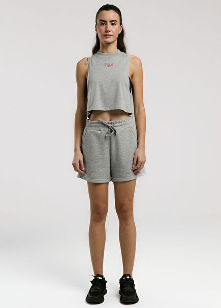 Essentials Gri Melanj Kadın Spor Şort