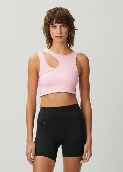 Studio Asymmetric Crop Pink Top