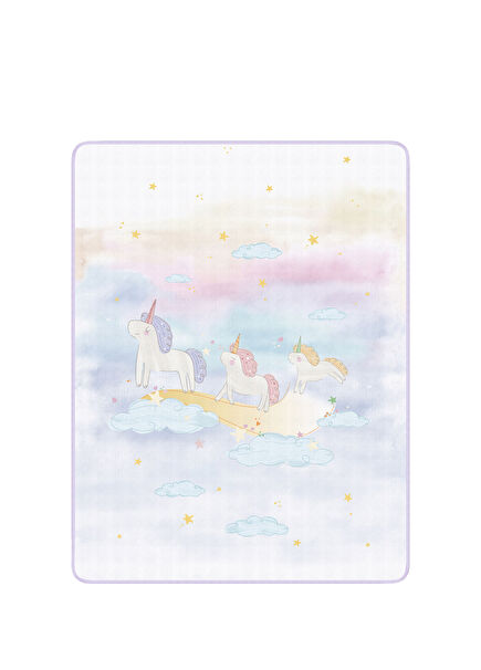 Astra Organik Pamuk Biyeli Çift Taraflı Müslin Kız Bebek Battaniye 90 x 120 cm